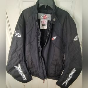 Joe Rocket Men’s Padded Armored Racing Touring Motorcycle Jacket, 2XL BLACK